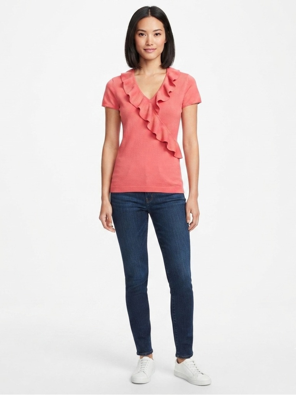 Merona Coral Ruffle Blouse